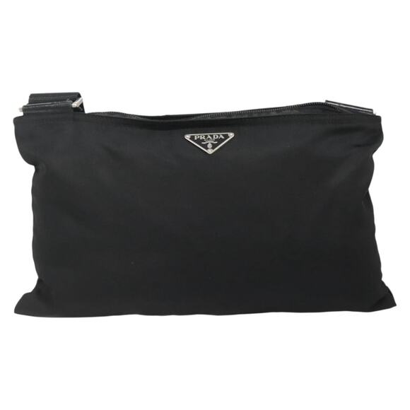 PRADA Shoulder Bag Nylon Black Silver - Picture 2 of 13